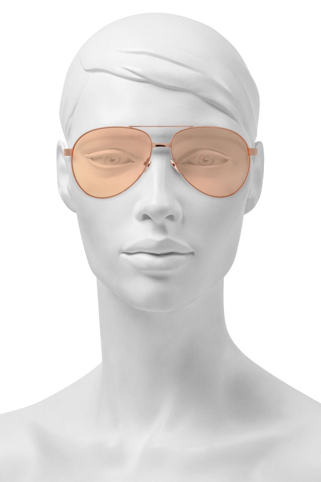 LINDA FARROW Aviator-style rose gold-tone sunglasses