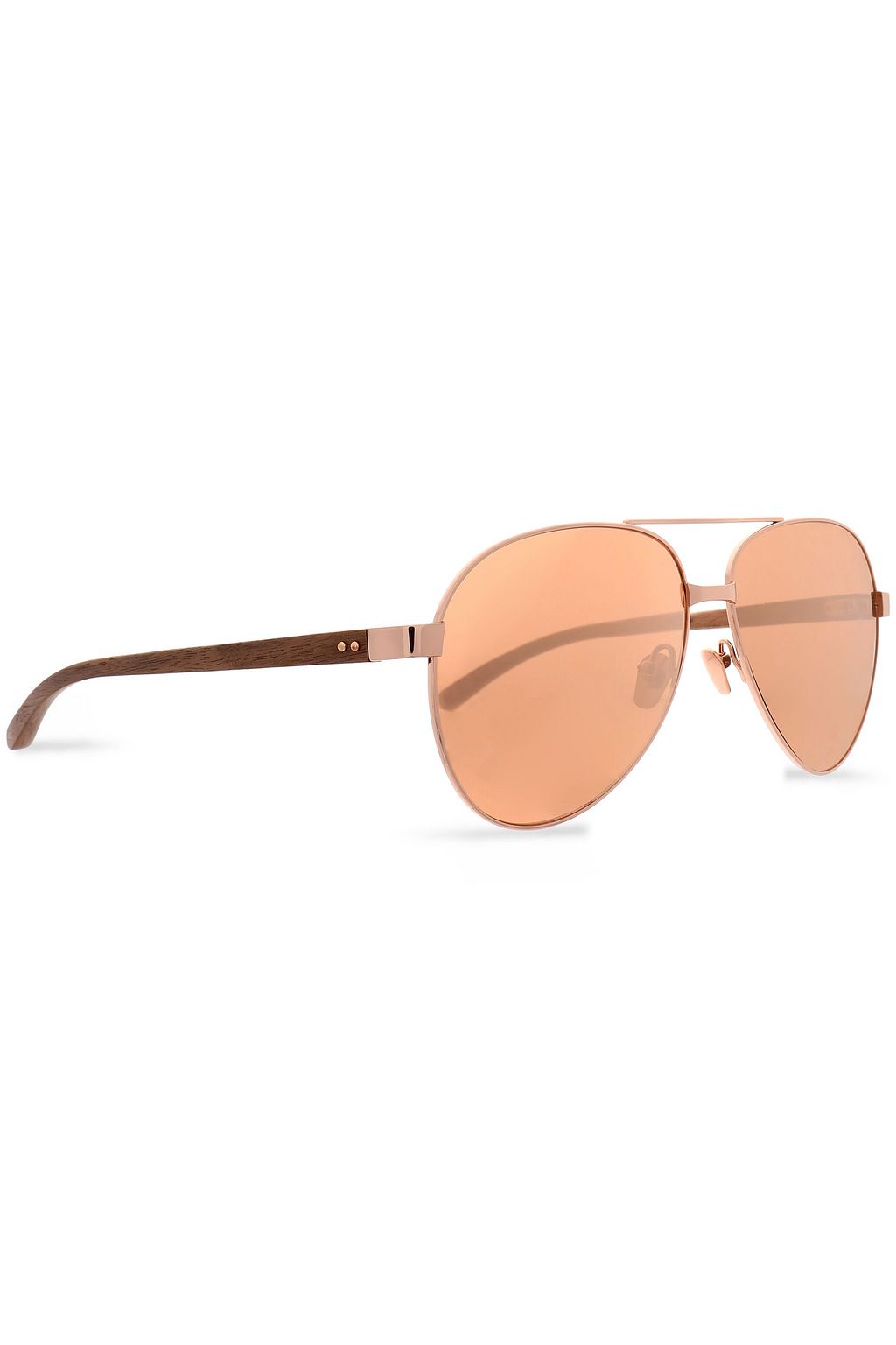 LINDA FARROW Aviator-style rose gold-tone sunglasses