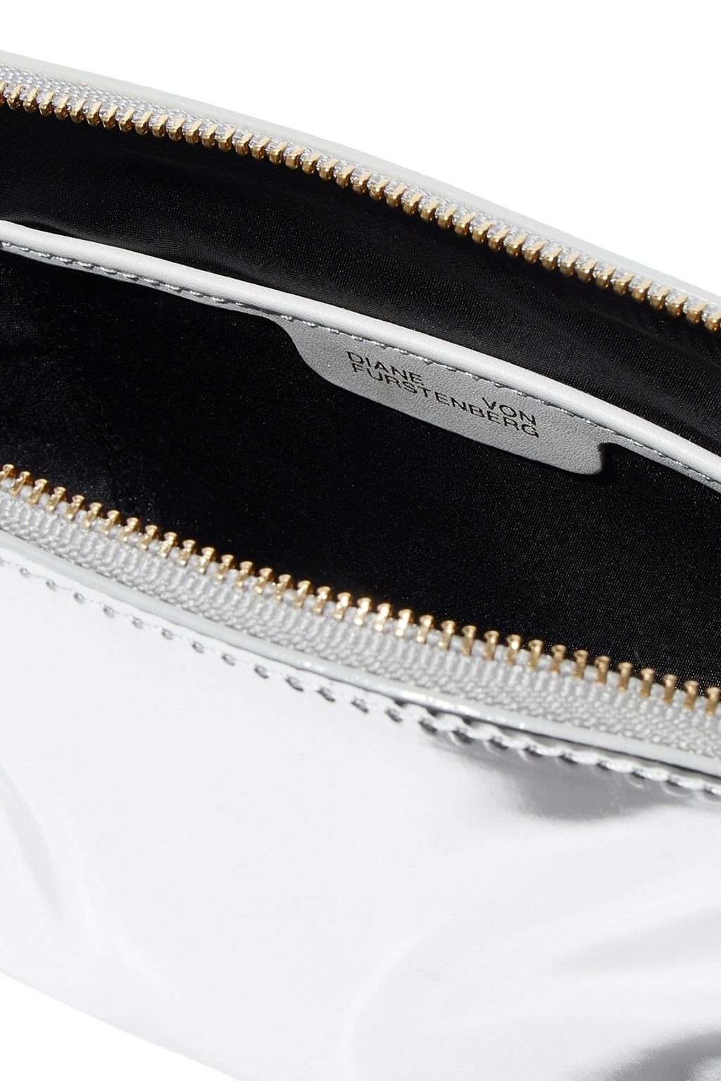 DIANE VON FURSTENBERG Gingham leather cosmetics case