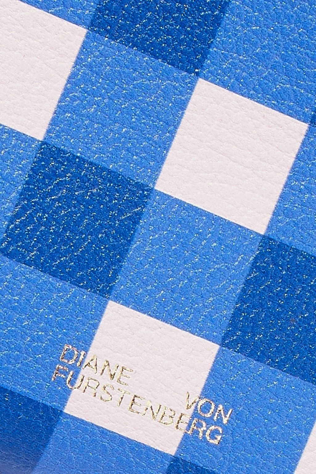 DIANE VON FURSTENBERG Gingham leather cosmetics case