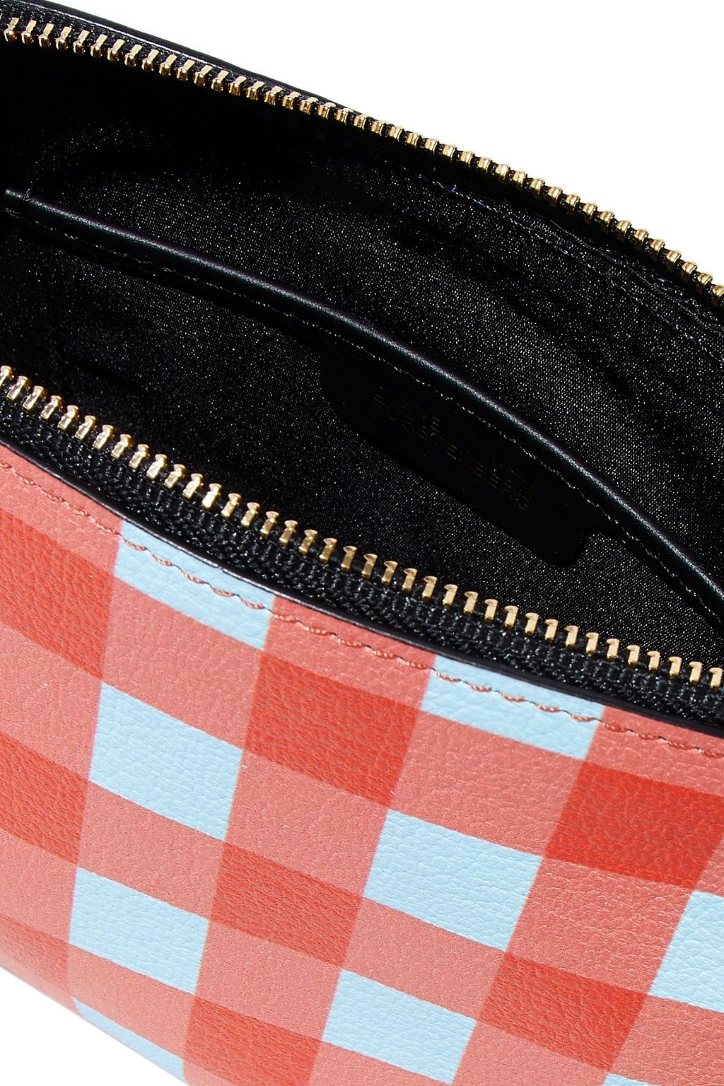 DIANE VON FURSTENBERG Gingham leather cosmetics case