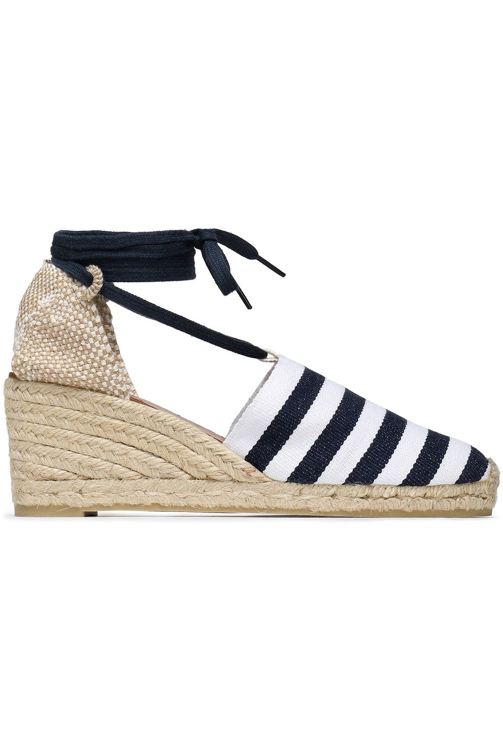 striped espadrilles wedge