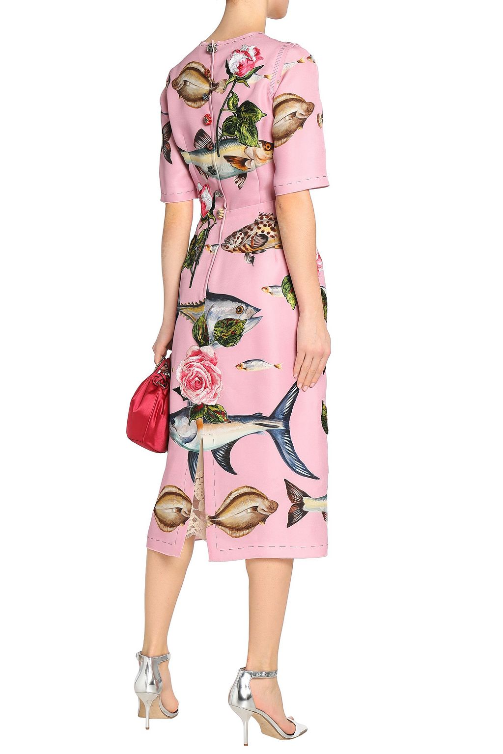 DOLCE&GABBANA Printed silk-organza midi dress