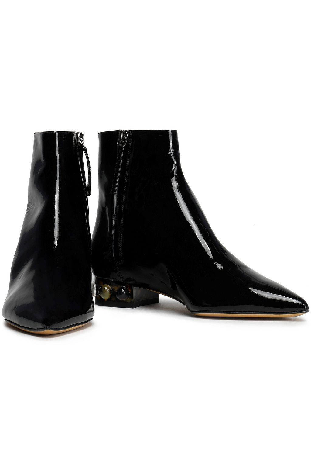 ELLERY Embellished patent-leather ankle boots