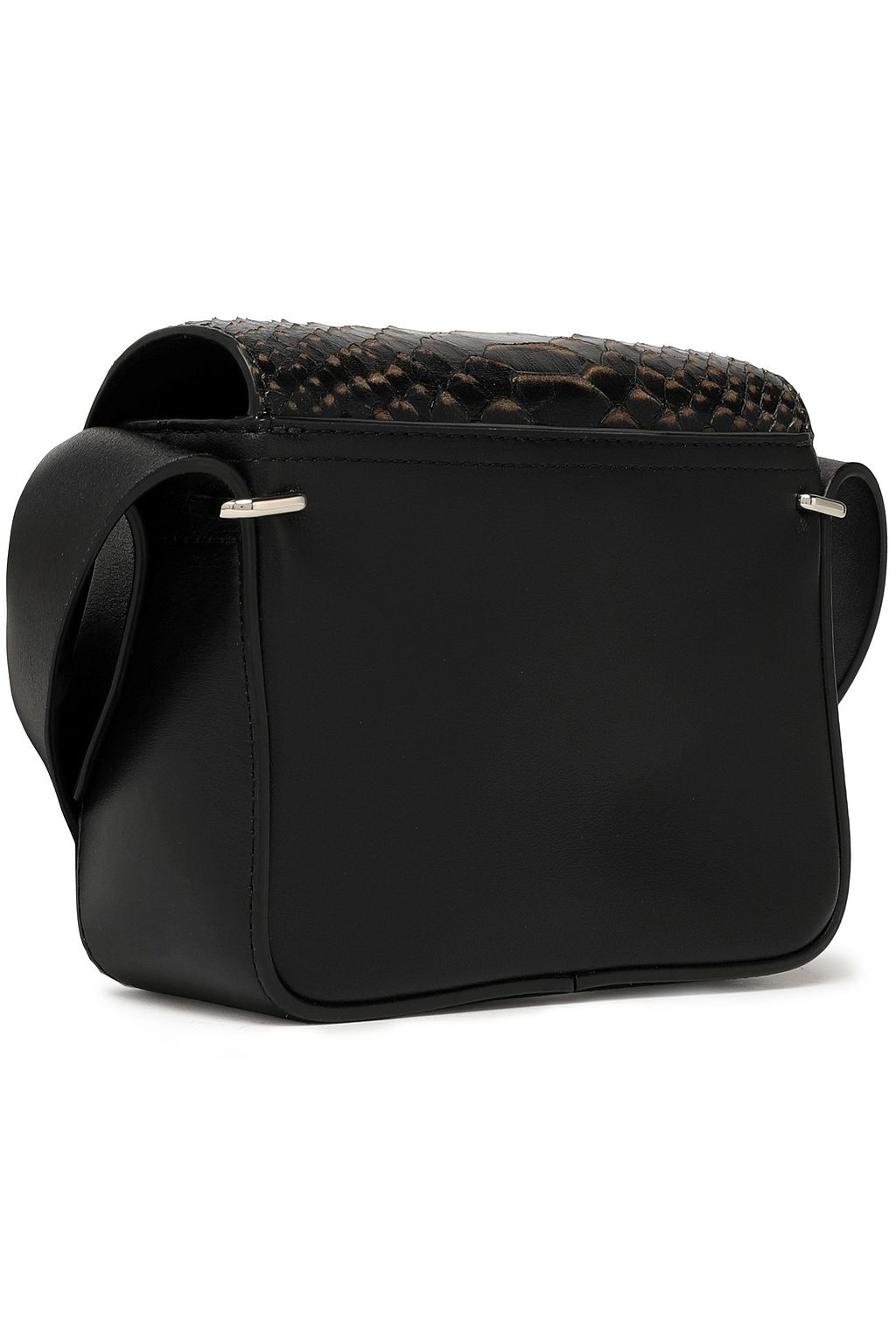 PHILLIP LIM Paneled python and leather shoulder bag THE OUTNET