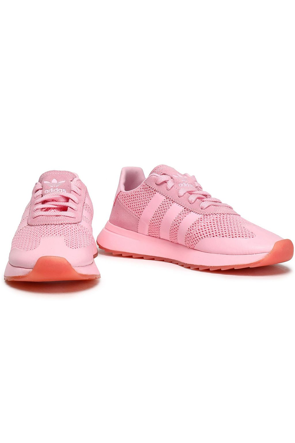 ADIDAS ORIGINALS FLB suede-trimmed mesh sneakers