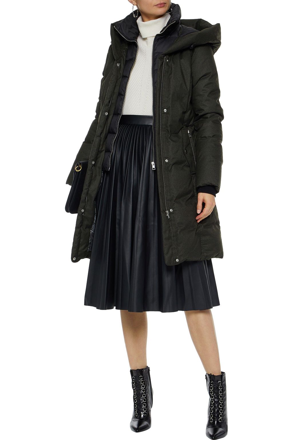 SOIA & KYO Delfina quilted shell down hooded coat