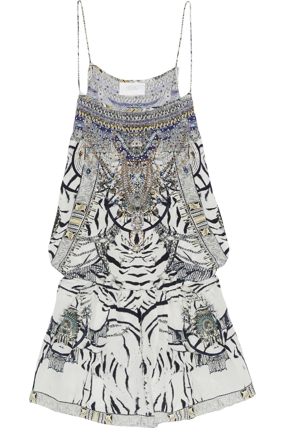 white embellished playsuit