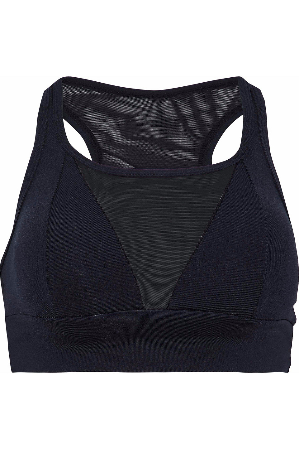 bodyism - mesh-paneled jersey sports bra - black - s