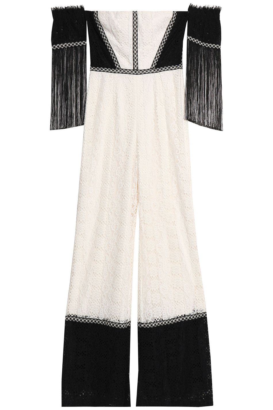 fringe lace jumpsuit