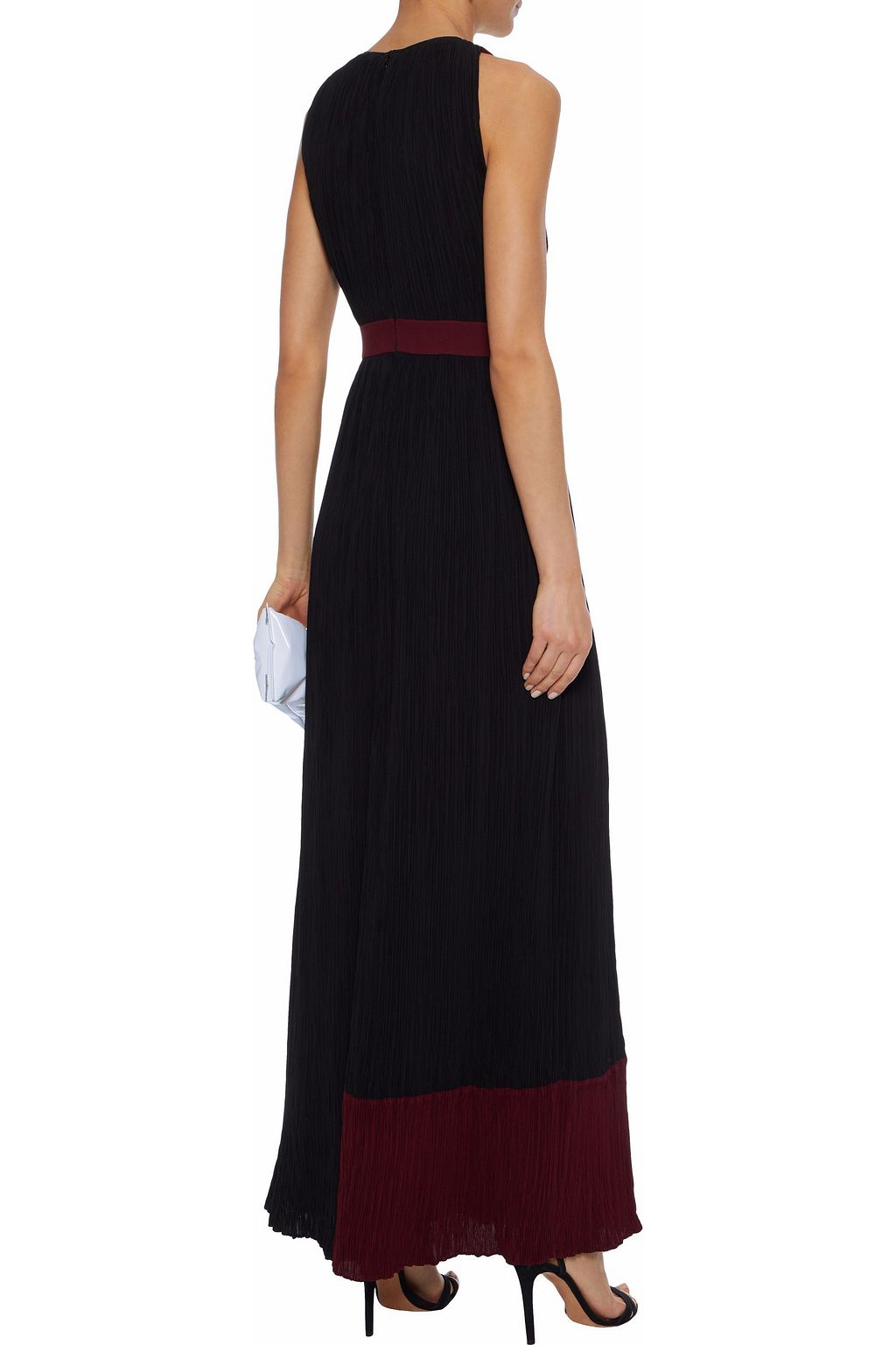 ROKSANDA Draped color-block plissé crepe de chine gown