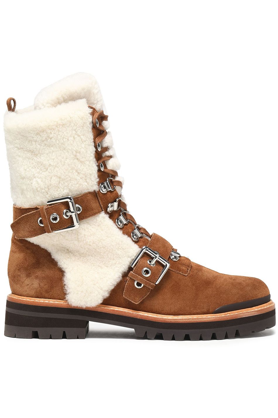 sigerson morrison iris shearling buckle boots