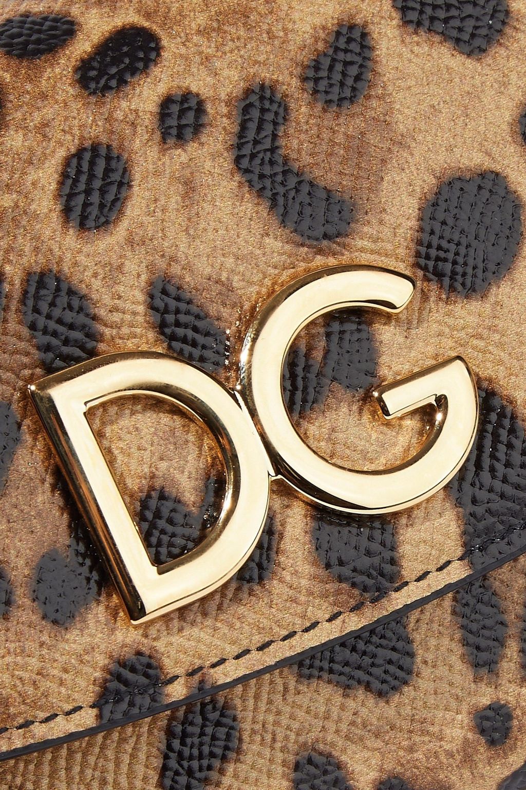 DOLCE&GABBANA Leopard-print textured-leather wallet