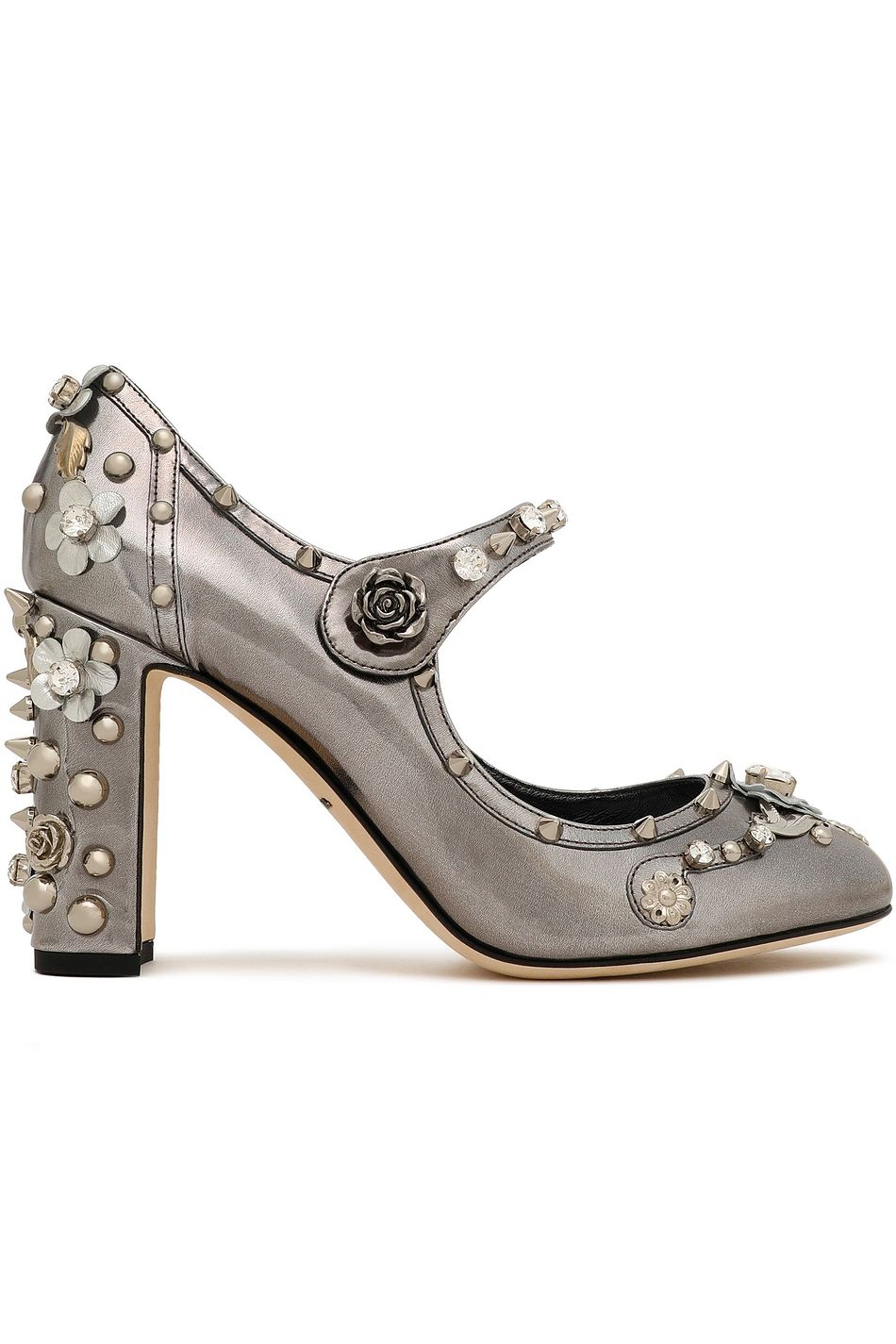 metallic mary jane heels