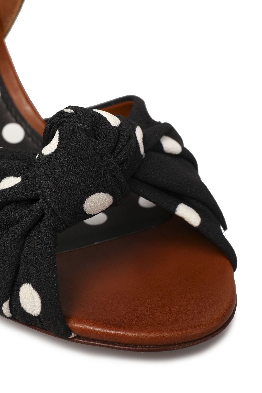 DOLCE&GABBANA Keira woven straw and polka-dot cady sandals