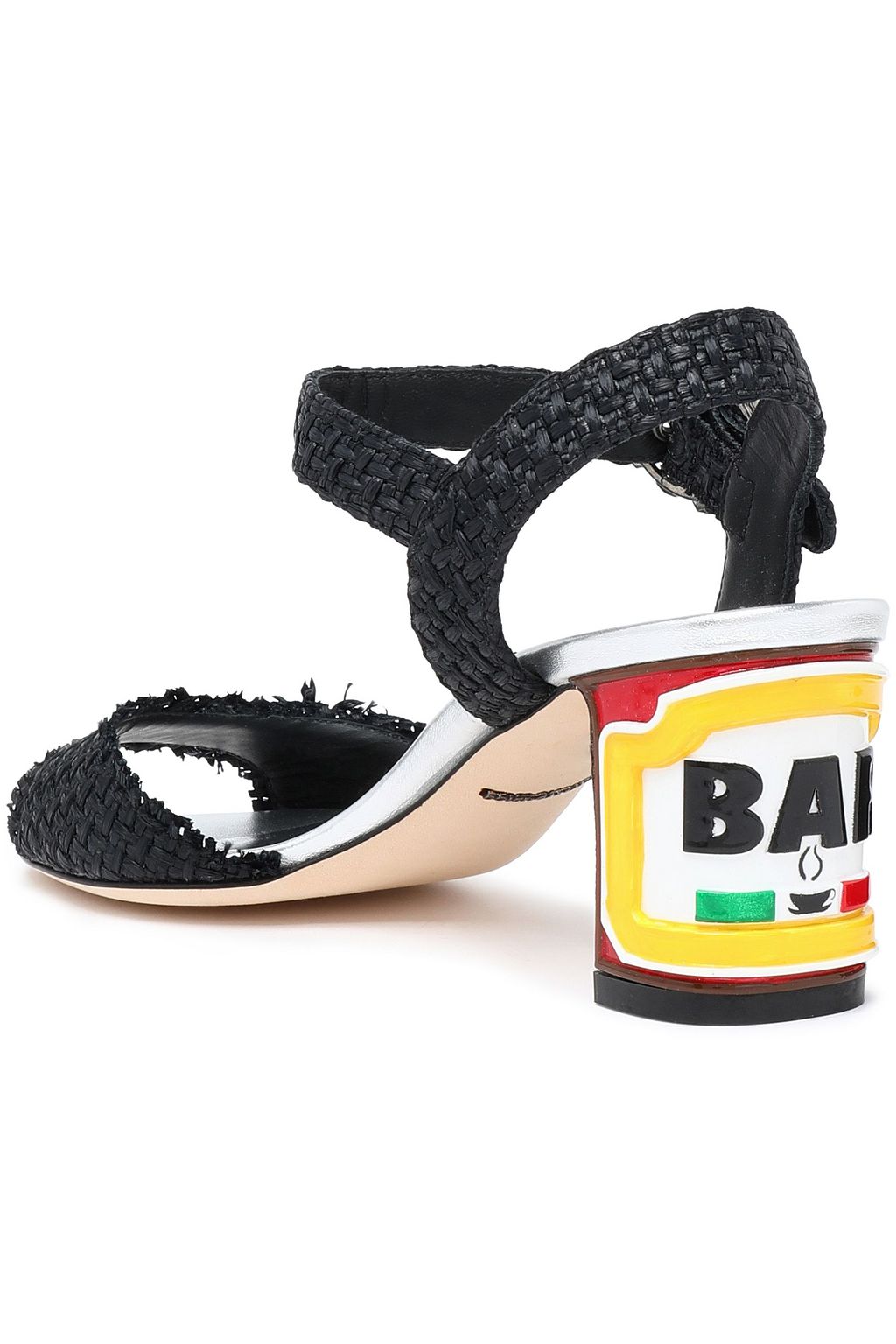 DOLCE&GABBANA Keira embellished woven raffia sandals