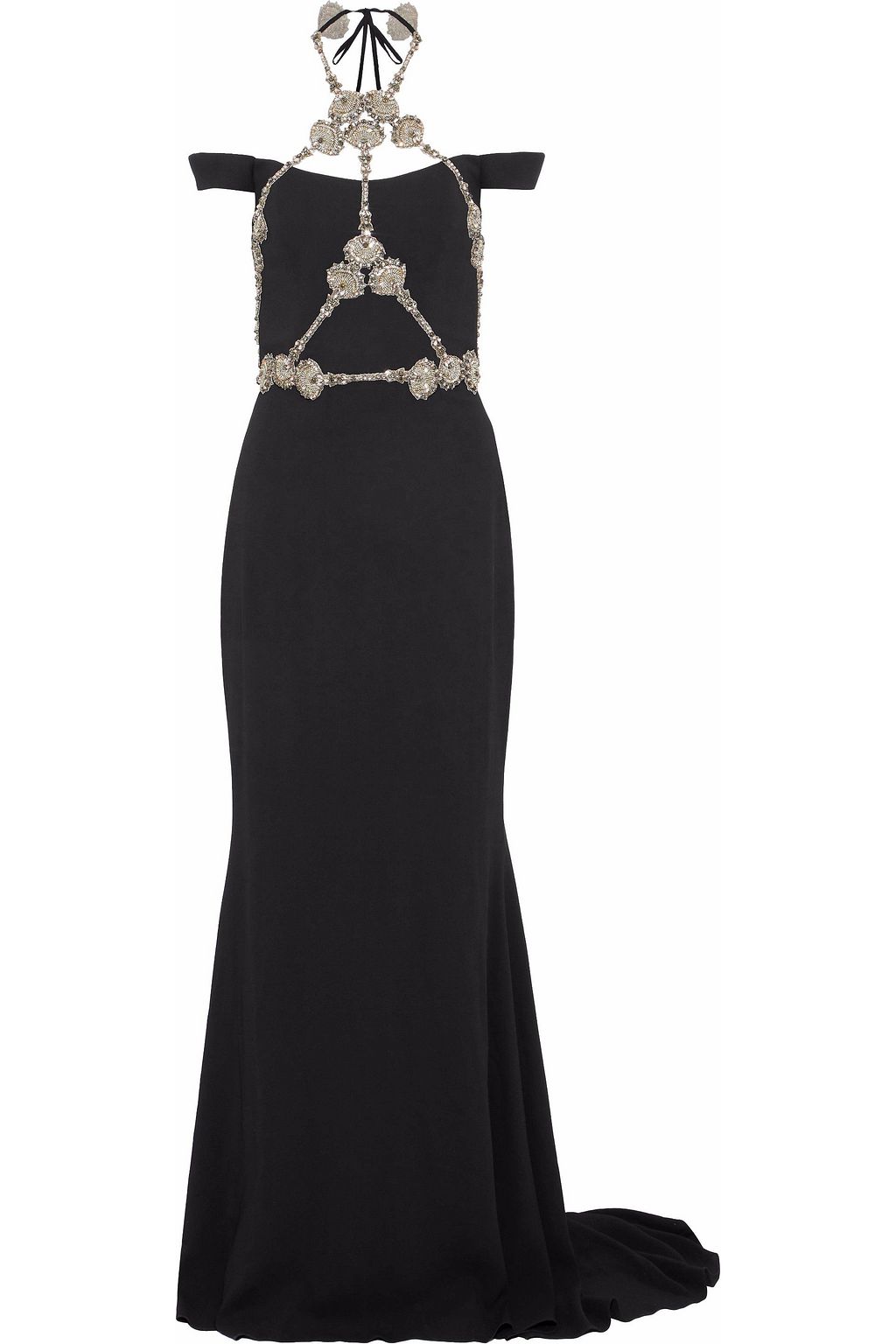 reem acra black gown