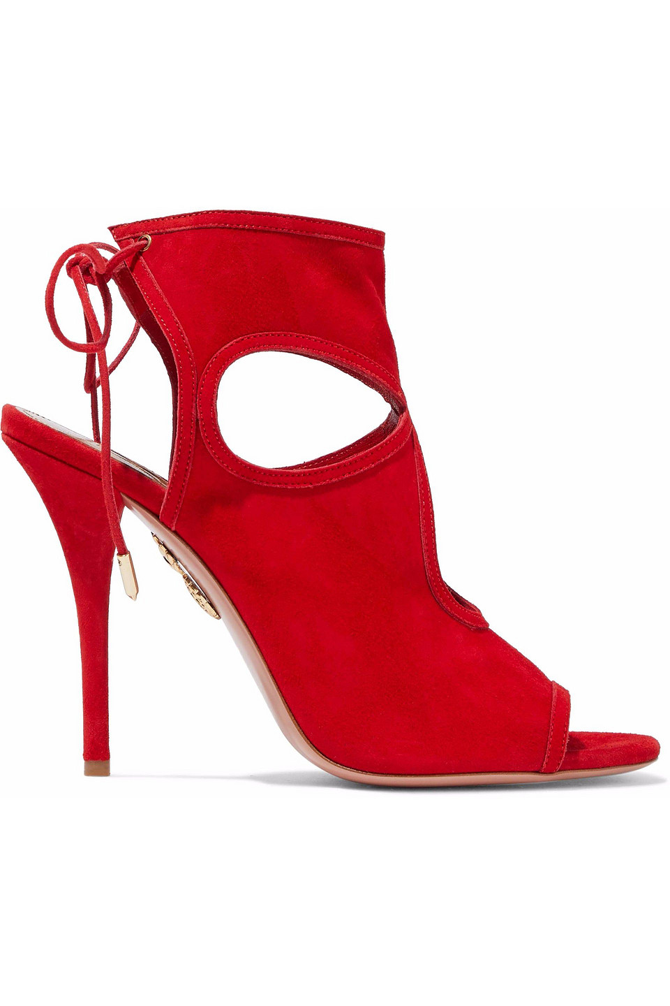 Aquazzura Woman Sexy Thing Cutout Suede Sandals Red Size 39