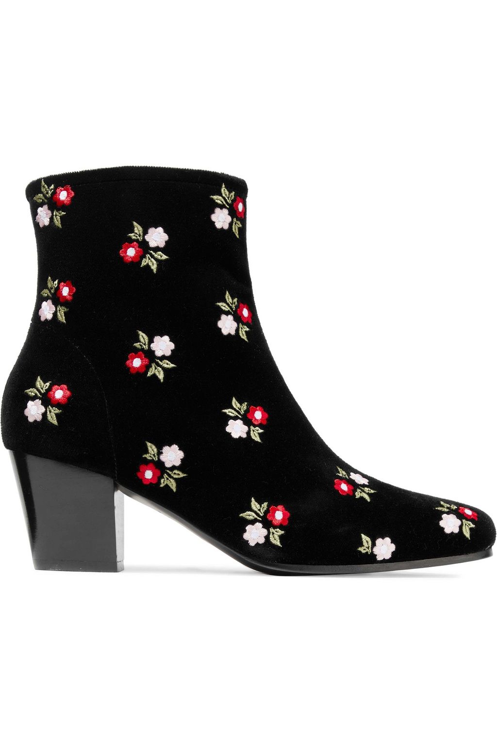 velvet embroidered boots