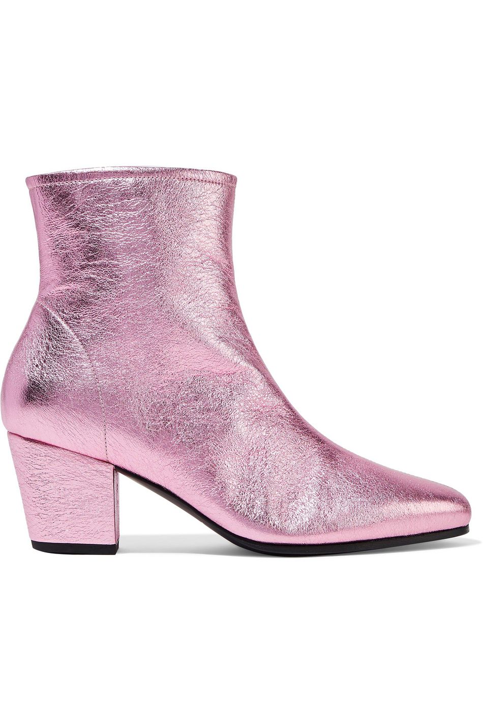 metallic pink booties