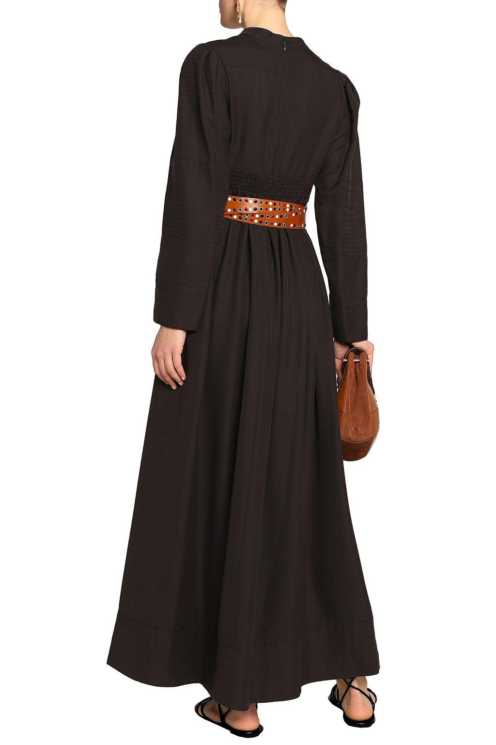 VALENTINO GARAVANI Pleated silk-shantung maxi dress
