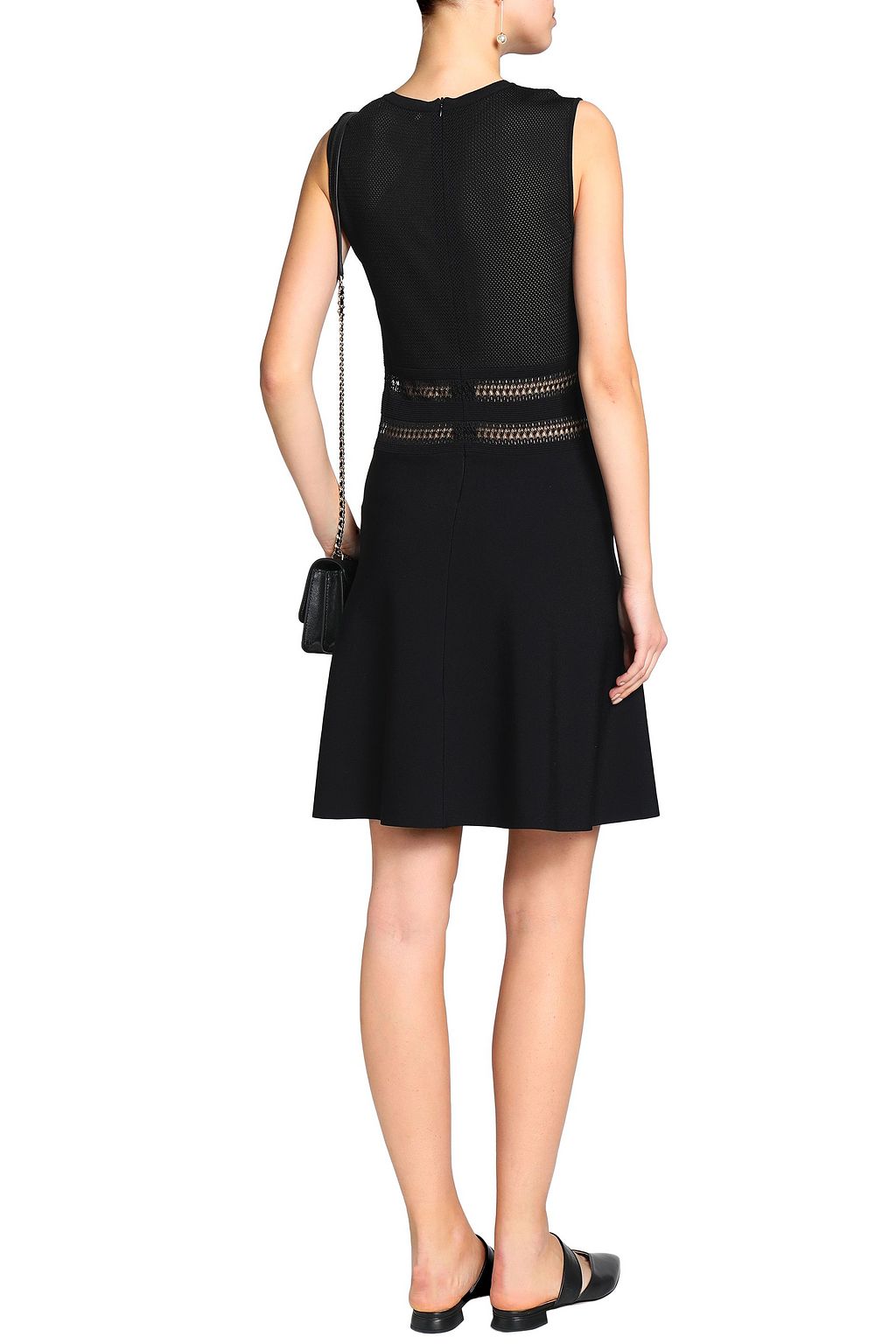 VALENTINO GARAVANI Flared paneled knitted mini dress