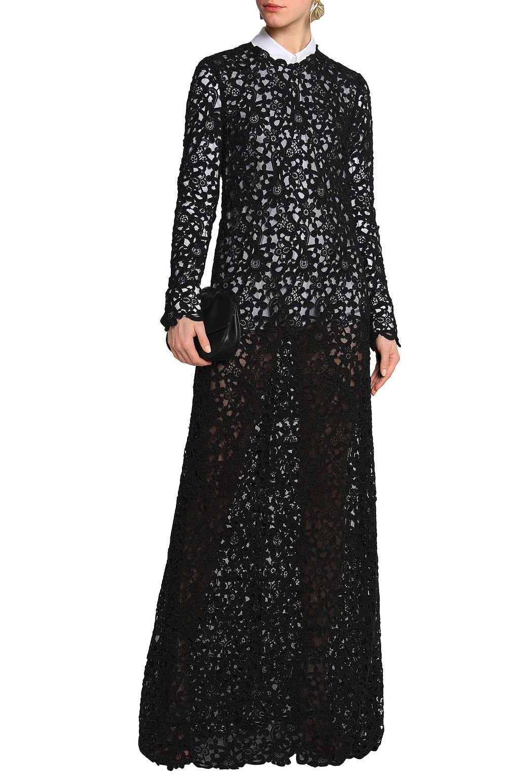 VALENTINO GARAVANI Cotton-blend guipure lace gown