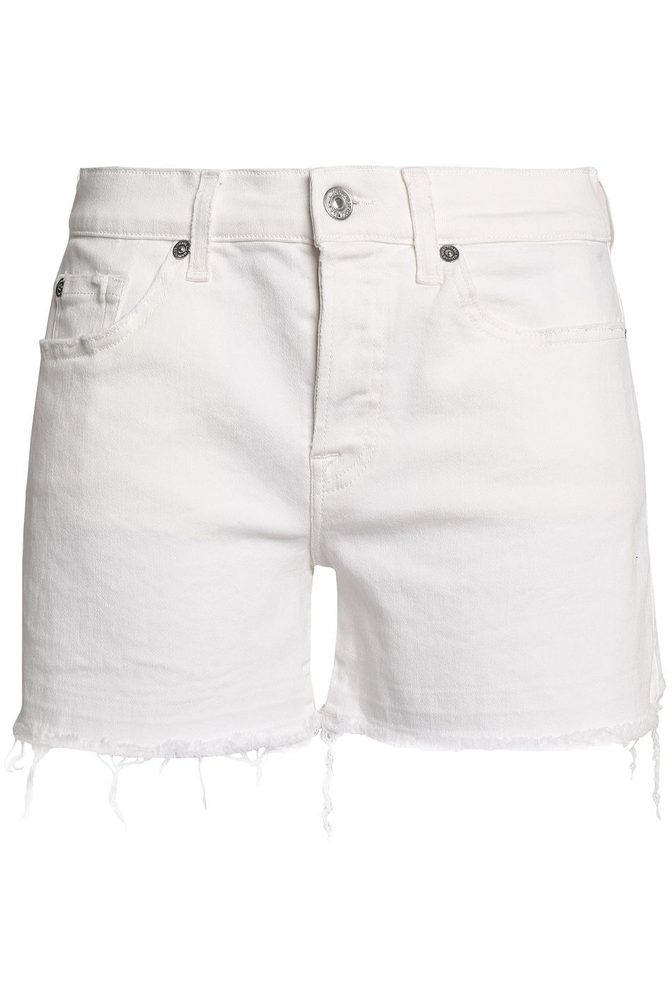 white frayed denim shorts