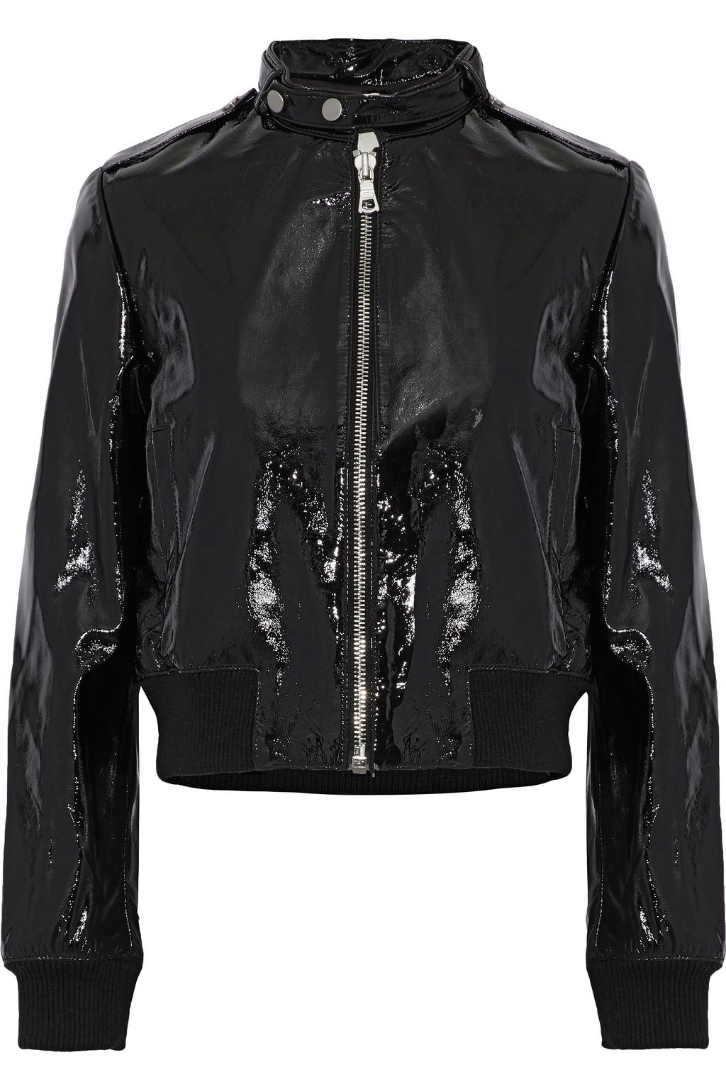 patent leather bomber jacket