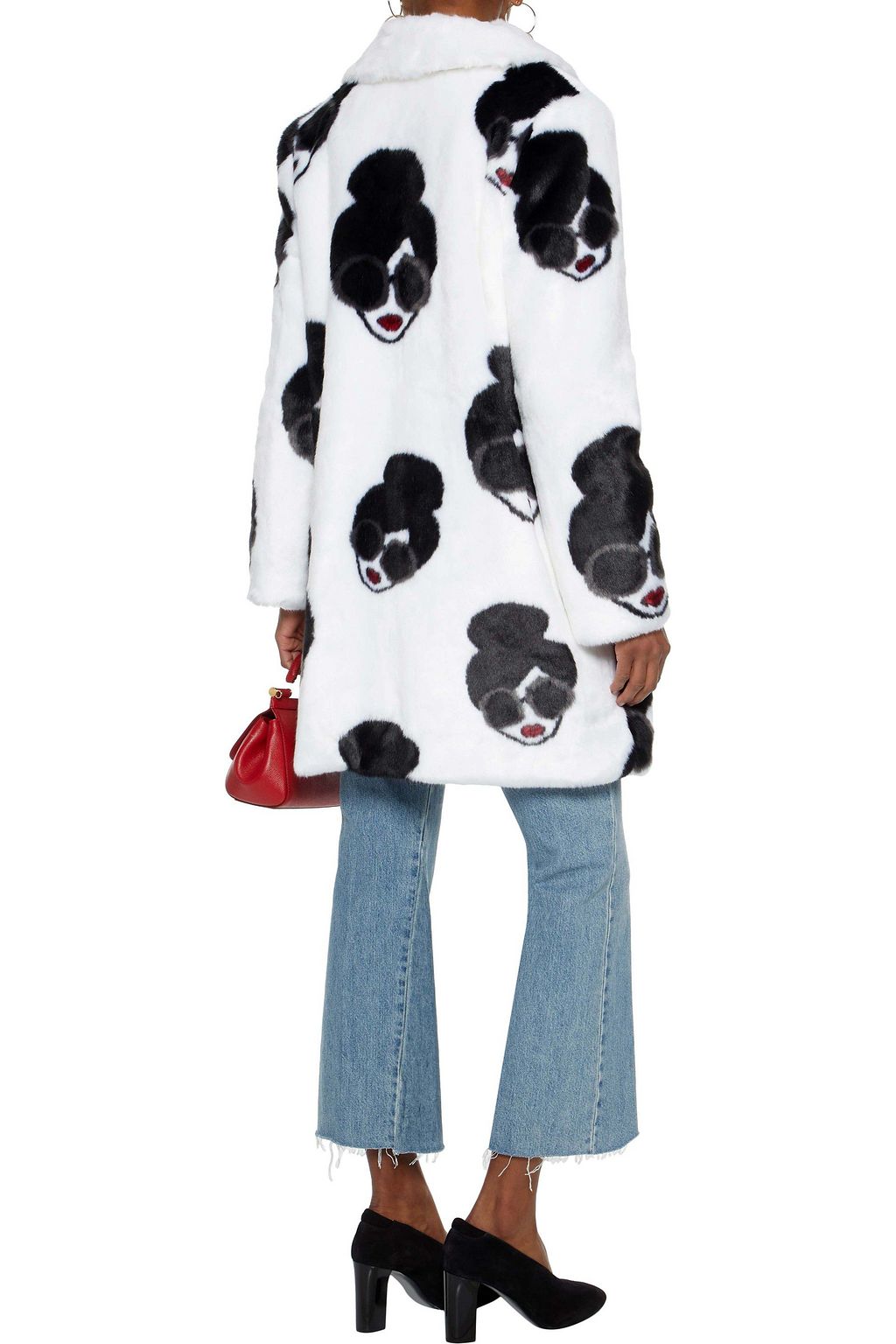 ALICE + OLIVIA Kinsley printed faux fur coat