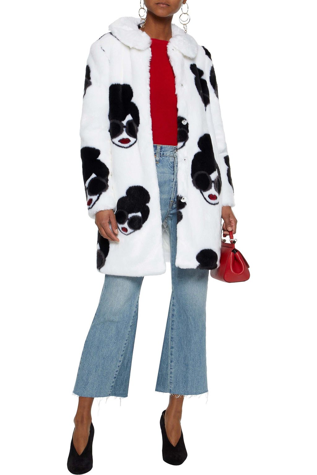 ALICE + OLIVIA Kinsley printed faux fur coat