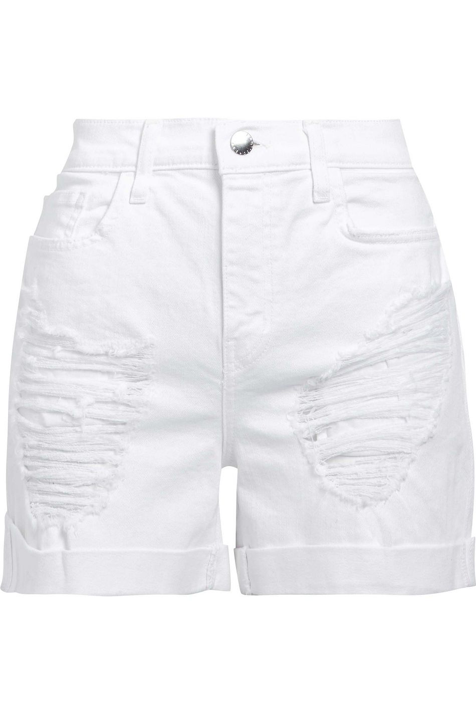 white distressed shorts