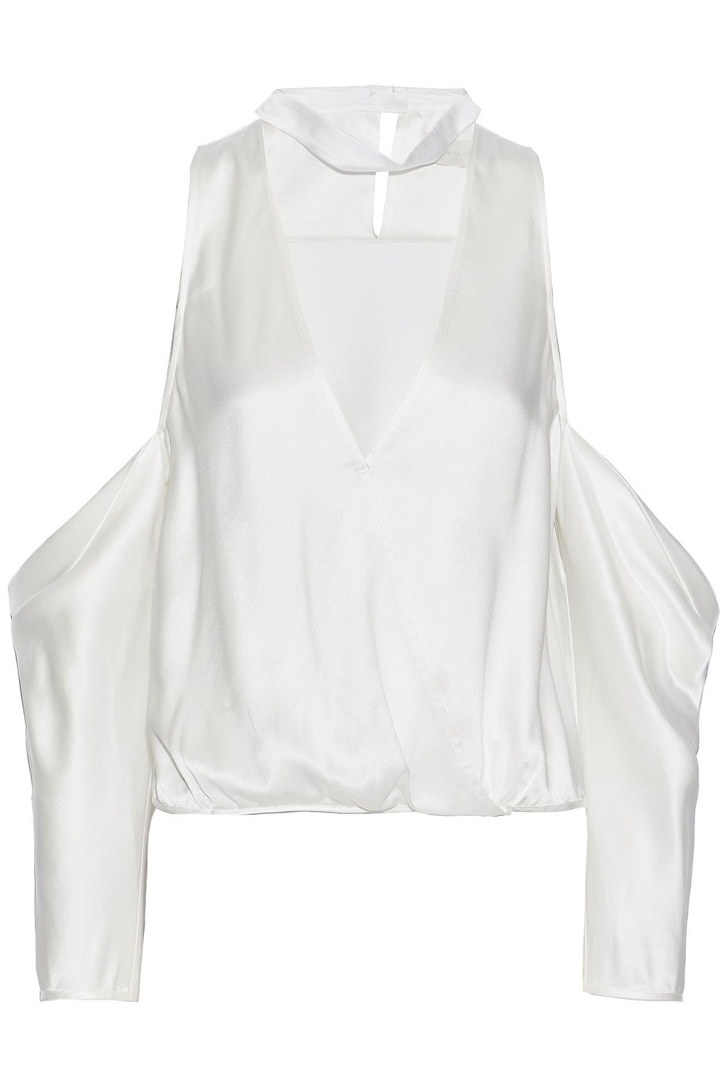 satin cold shoulder top