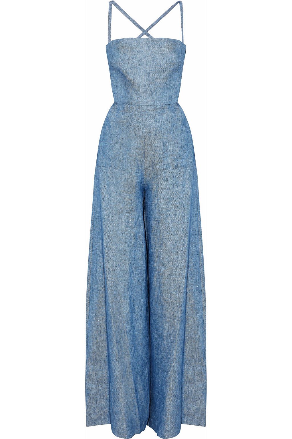 light blue linen jumpsuit