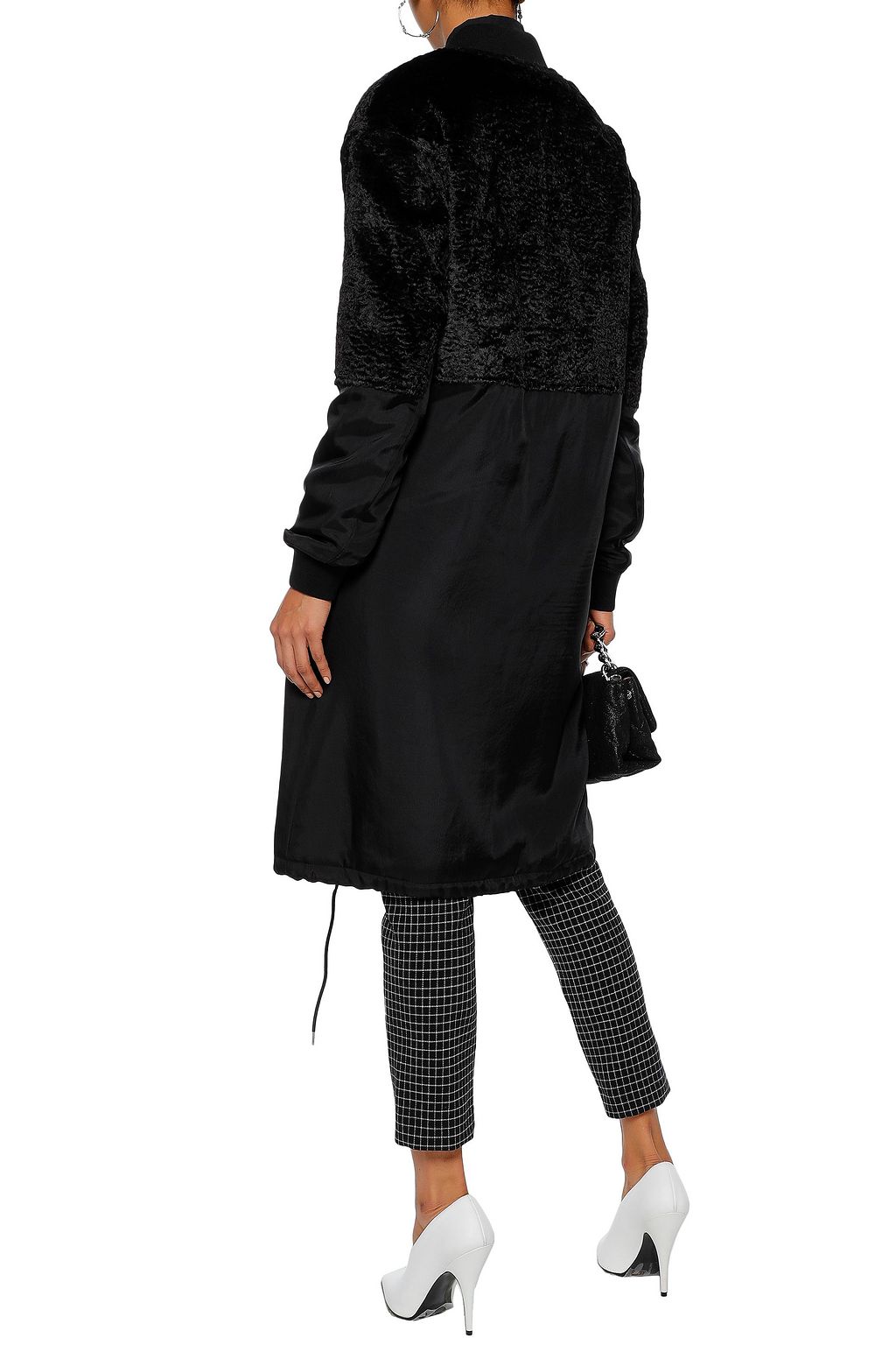 MCQ ALEXANDER MCQUEEN Faux fur-paneled shell coat