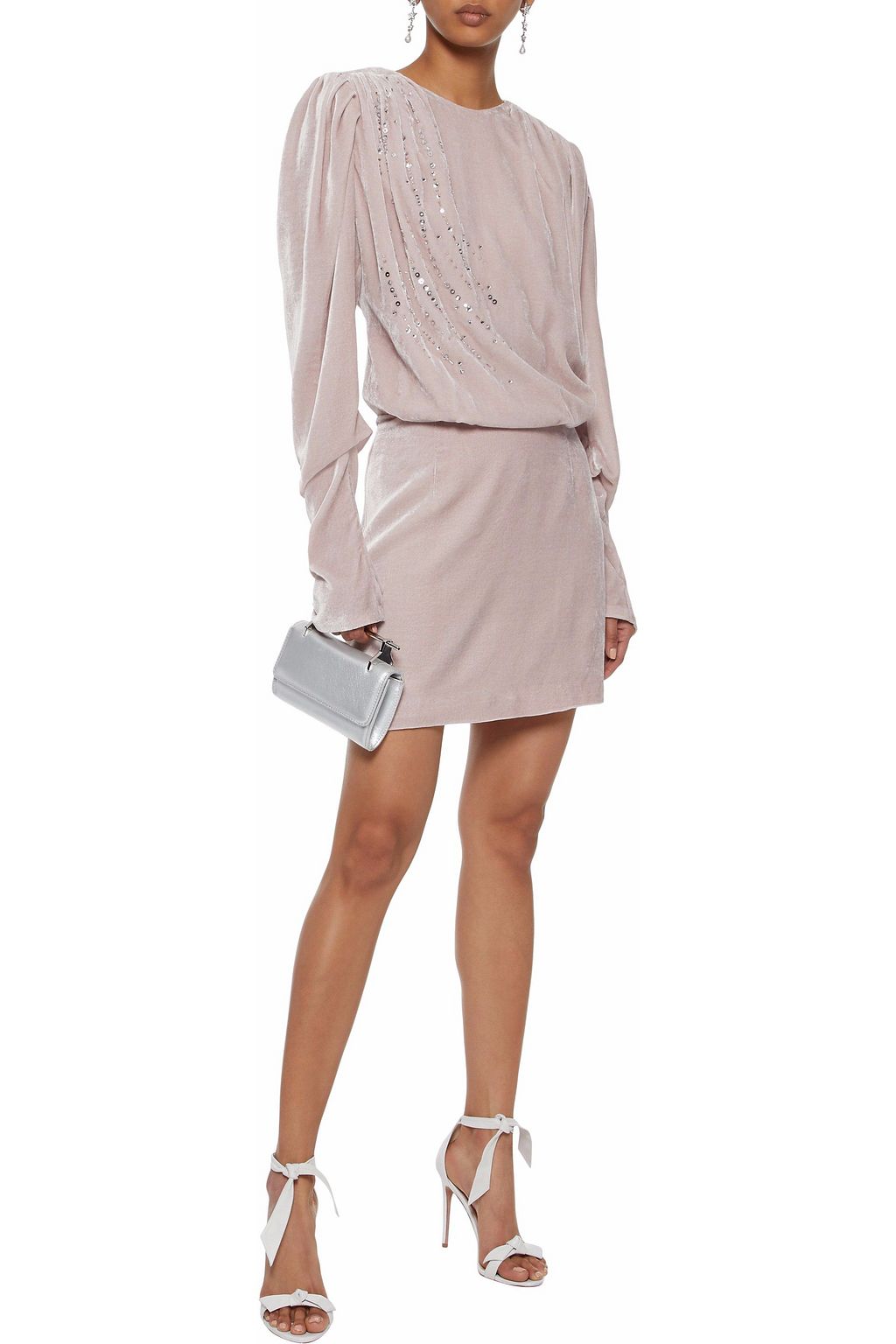 MAGDA BUTRYM Bogota embellished gathered velvet mini dress