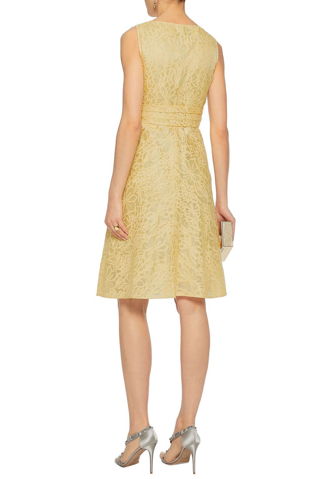 VALENTINO GARAVANI Wrap-effect embroidered cotton and silk-blend gauze dress