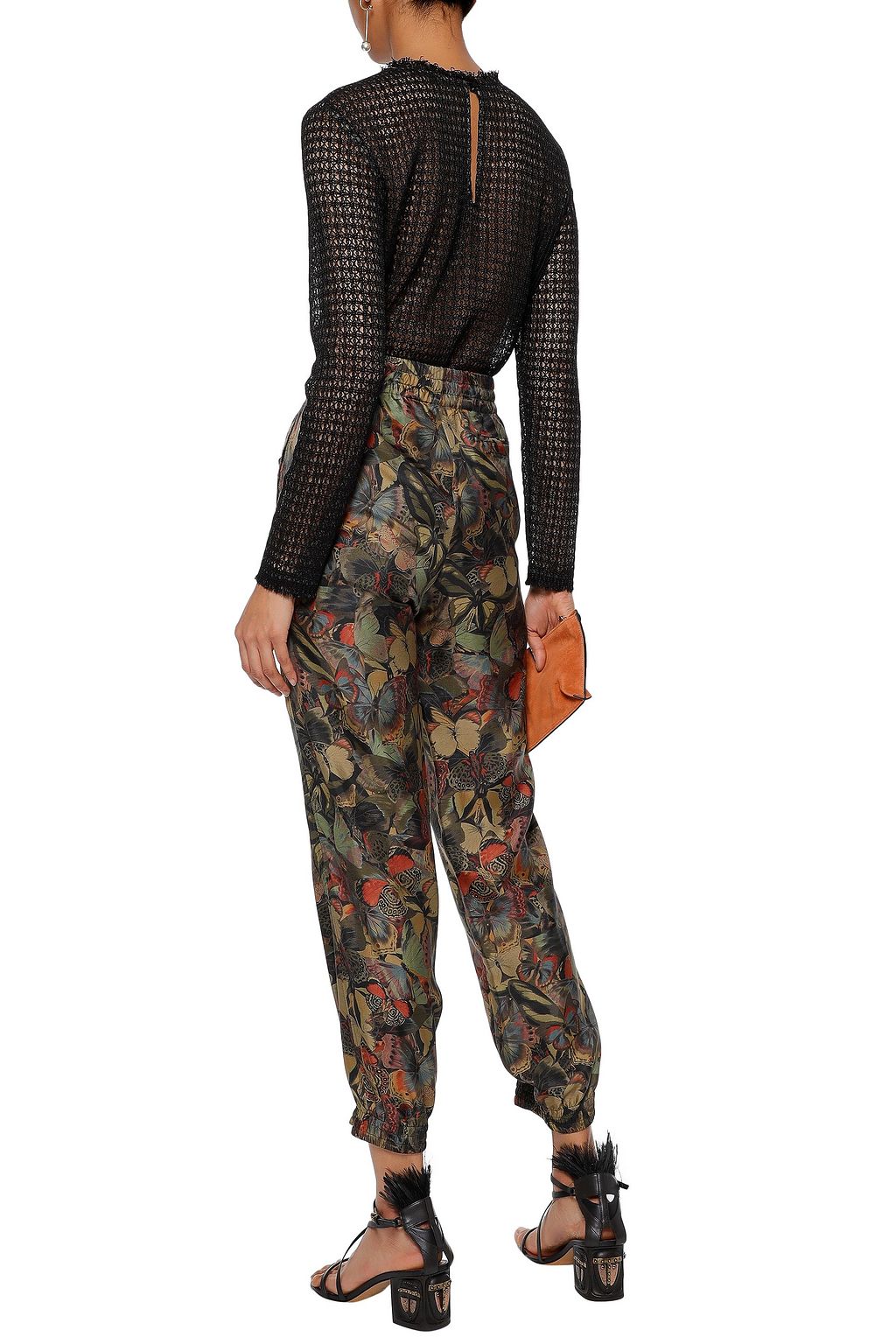 VALENTINO GARAVANI Printed silk-twill tapered pants