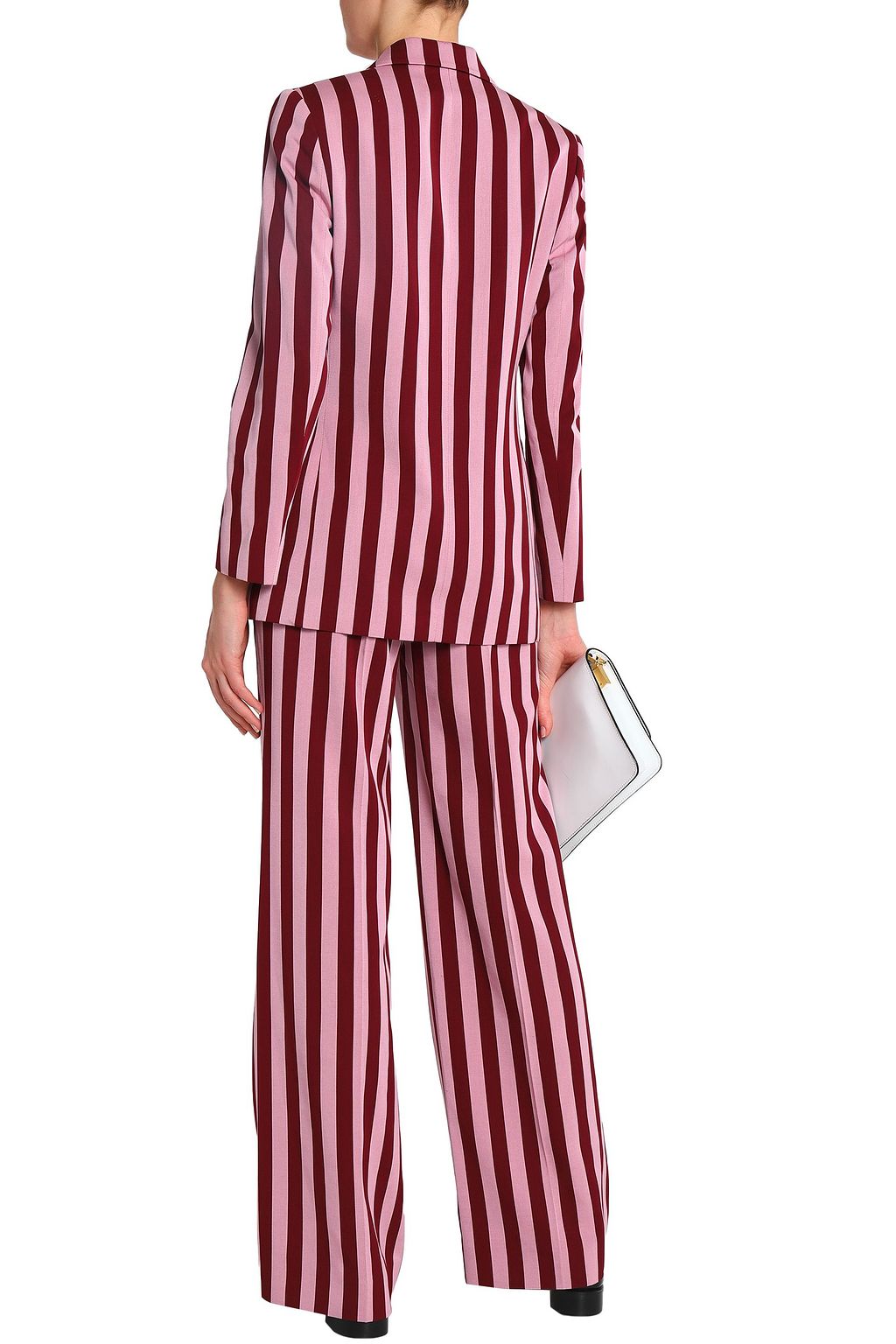 ALEXACHUNG Double-breasted striped crepe blazer