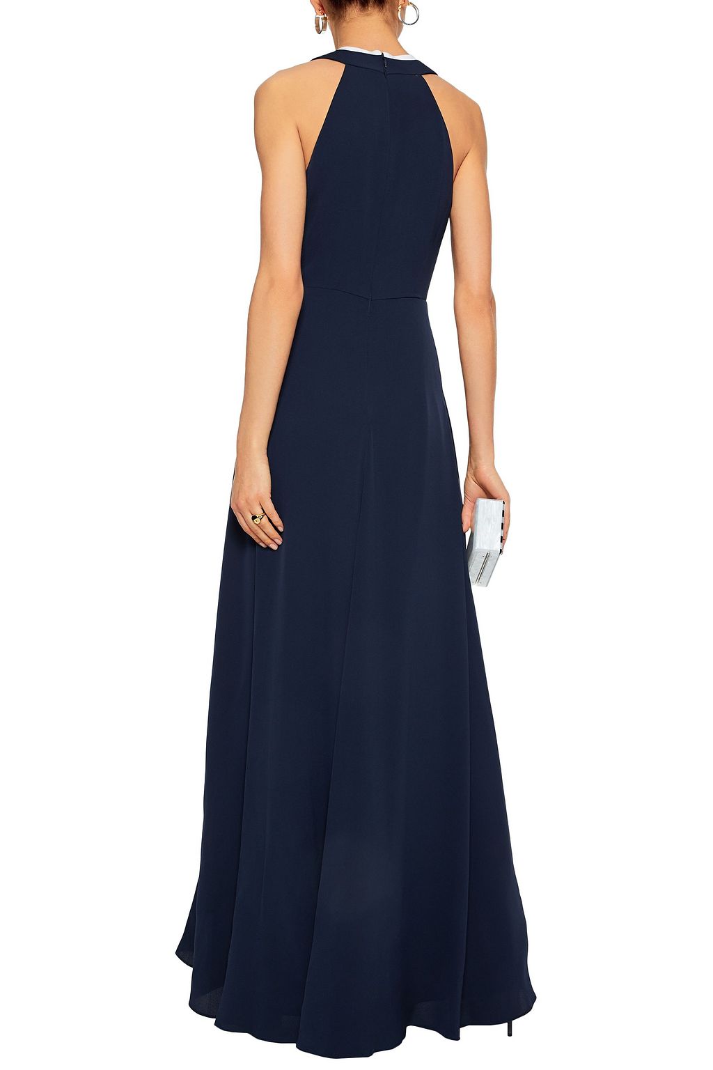 MIKAEL AGHAL Two-tone silk crepe de chine gown