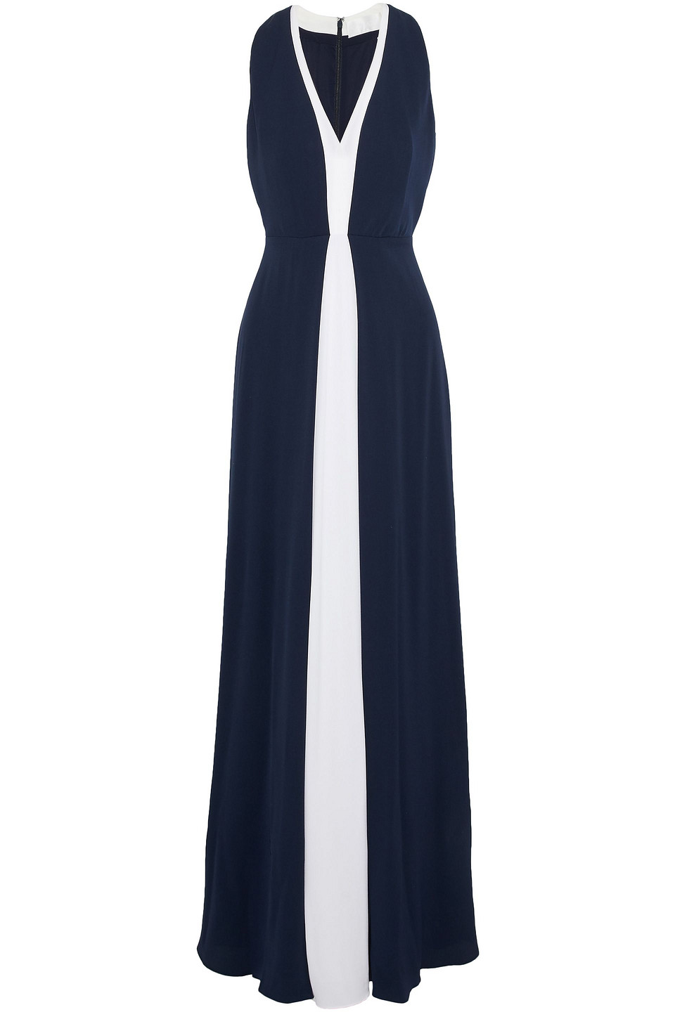 Two-tone silk crepe de chine gown