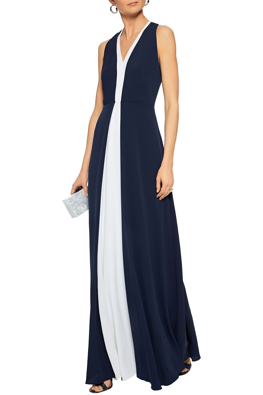 MIKAEL AGHAL Two-tone silk crepe de chine gown