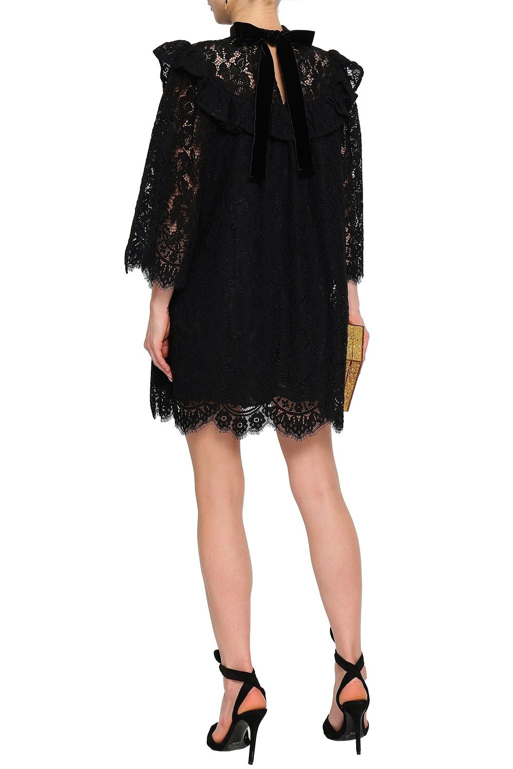 PERSEVERANCE Ruffled lace mini dress