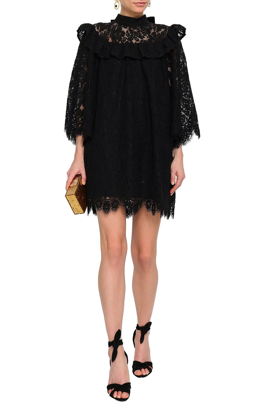 PERSEVERANCE Ruffled lace mini dress