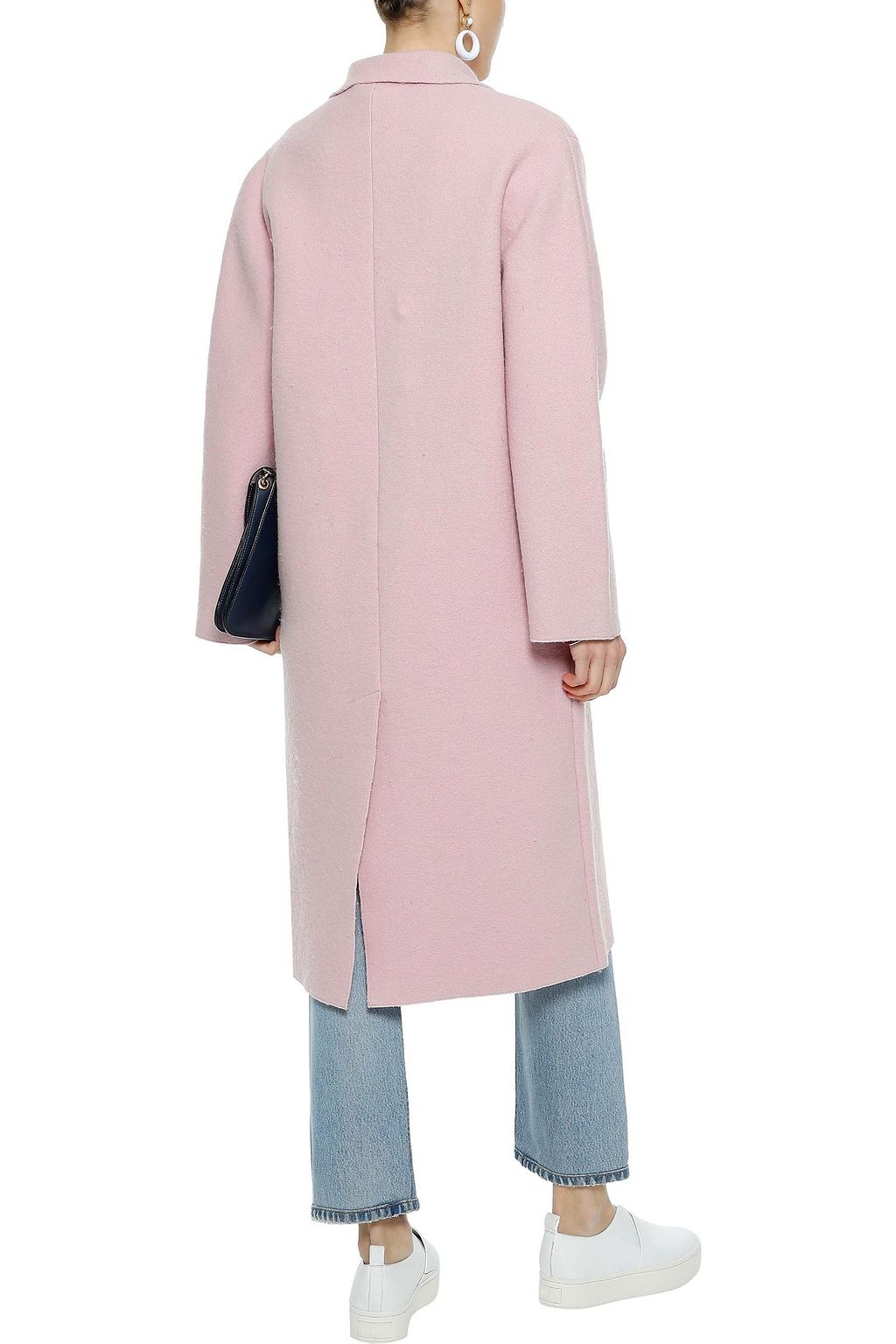 LINE Double-breasted cotton and wool-blend coat