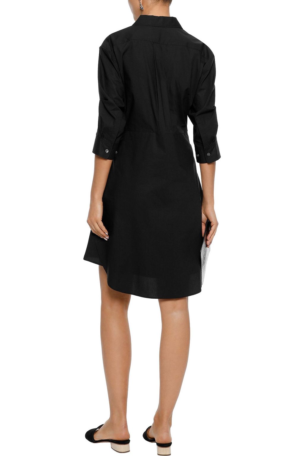IRIS & INK Violet cotton-poplin shirt dress