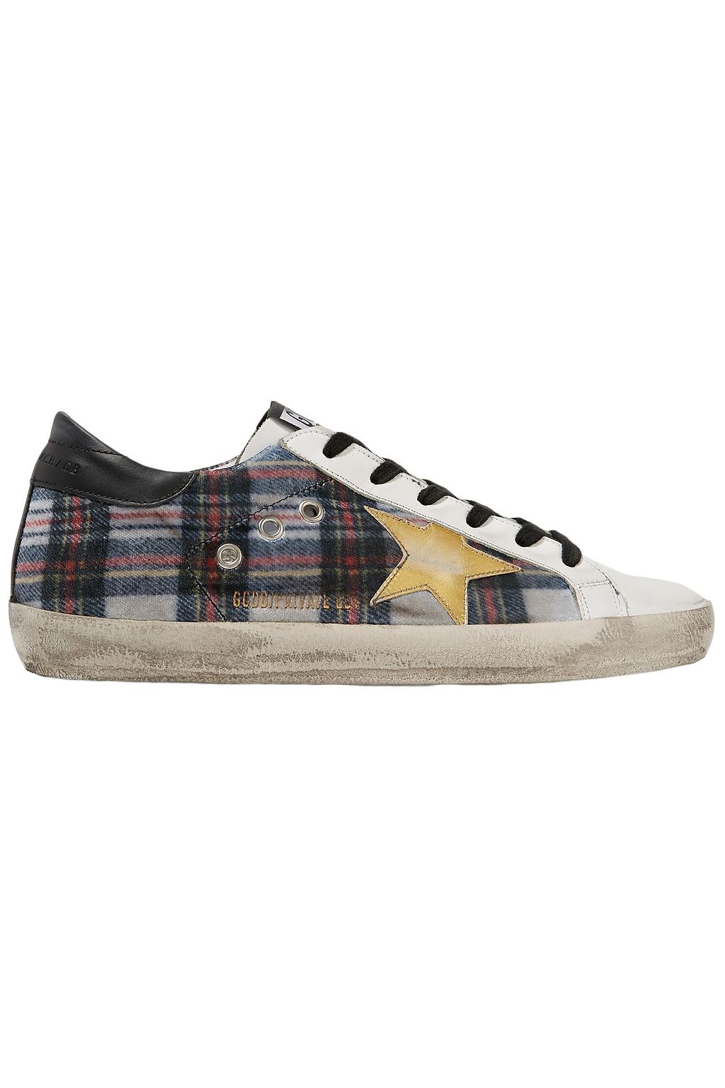 golden goose tartan sneakers