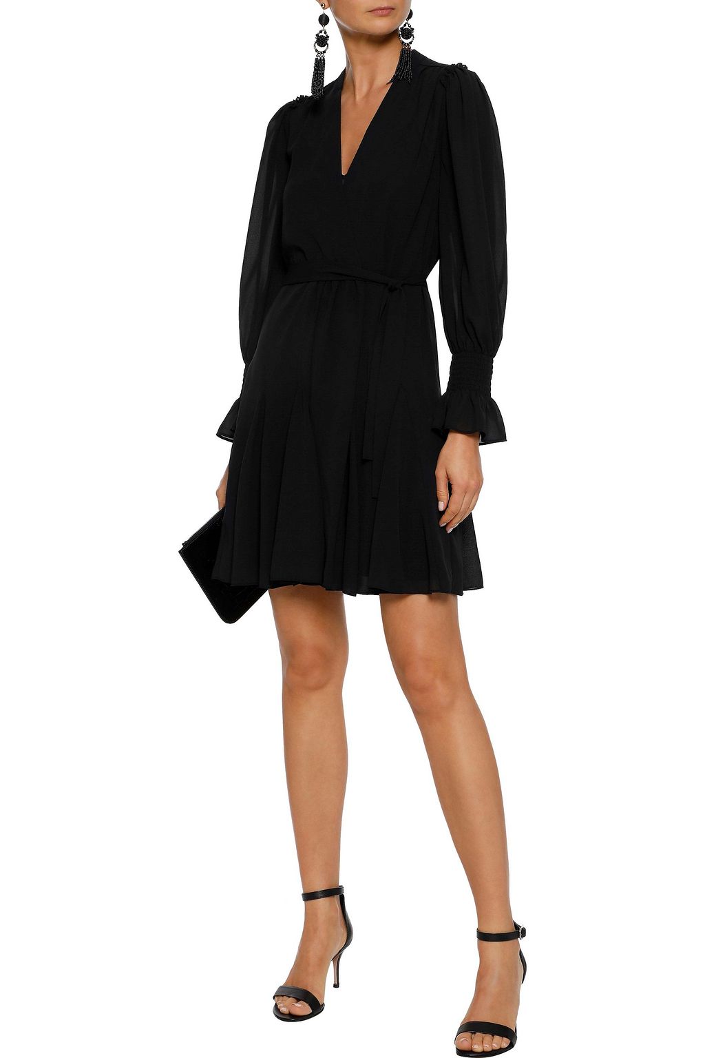 IRIS & INK Gabriella wrap-effect chiffon mini dress