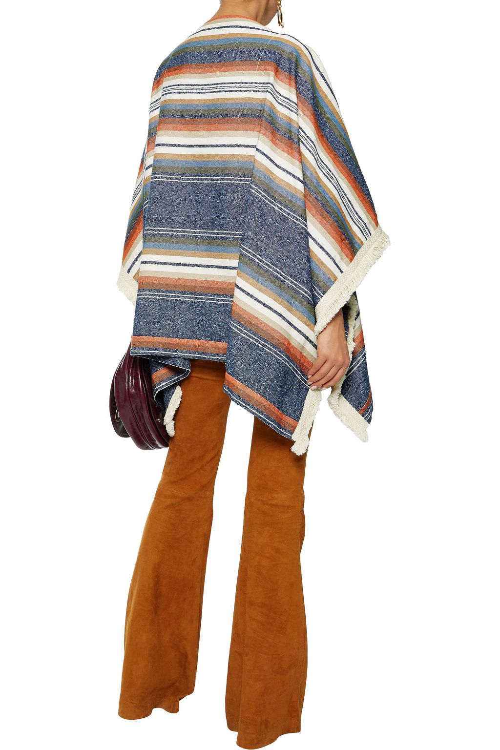 fringe trimmed poncho