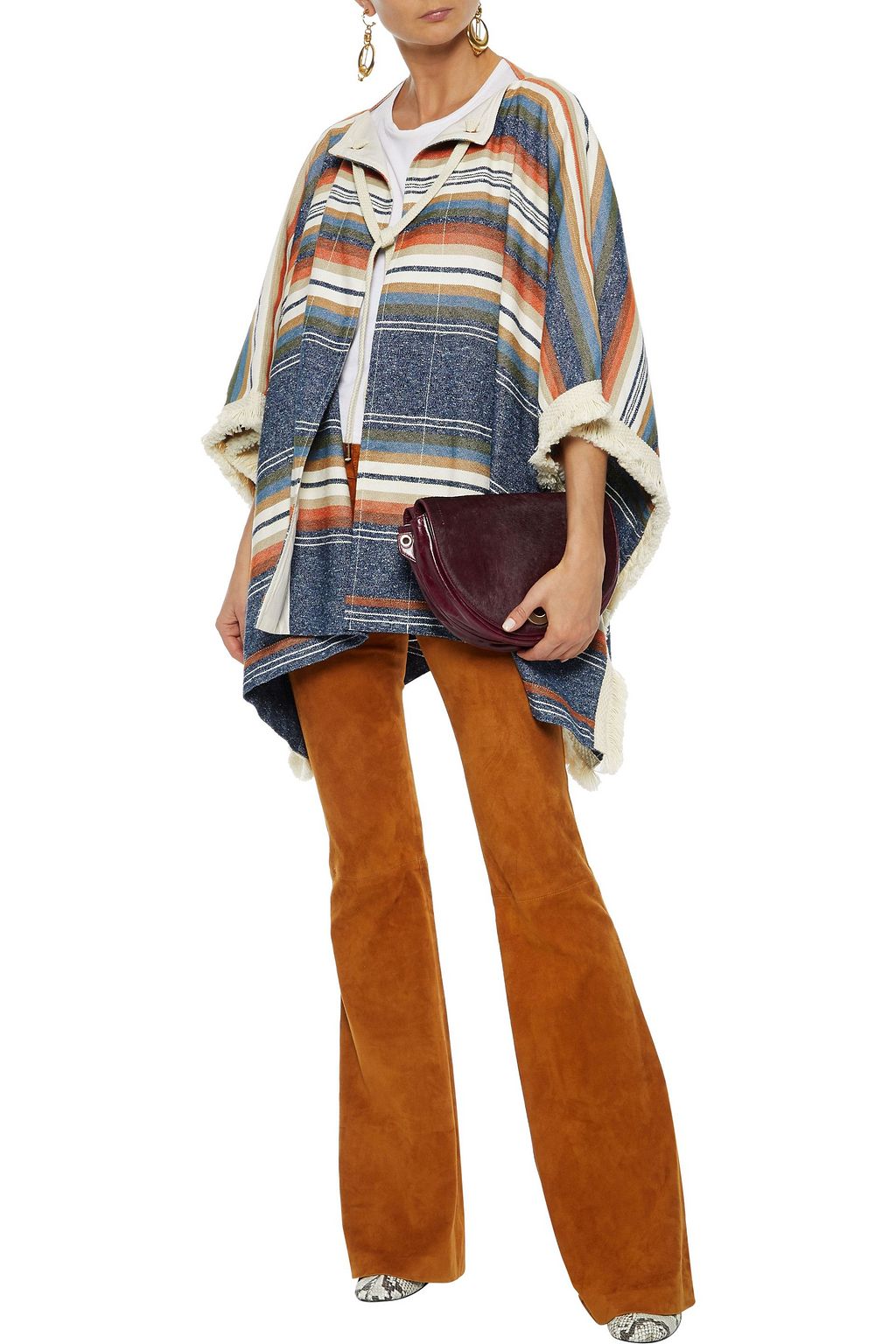 fringe trimmed poncho